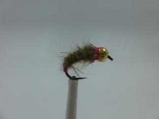 Size 16 Tungsten Hare,s Ear Pink Barbless