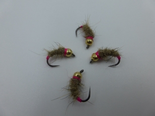 Size 18 Tungsten Hare,s Ear Pink - Barbless