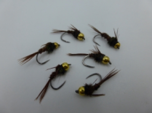 Size 12 Pheasant Tail Peacock Bead Head Barbless