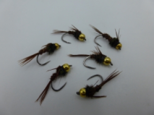 Size 18 Pheasant Tail Peacock Bead Head Barbless