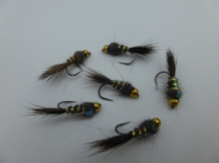 Size 12 Flash Back Grey Bead Head  Barbless