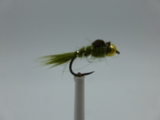 Size 16 Hare,s Ear Olive Bead Head Barbless