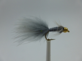 Size 12 Damsel Streamer Bead Head Grey