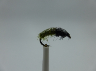 Size 14 Scud Weighted  Olive Barbless