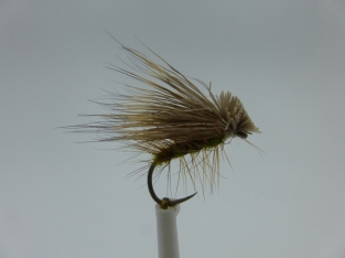 Size 16 Olive Elk Hair Caddis barbless