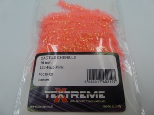 Cactus Chenille 15 mm - 123 Fluo Pink