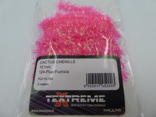 Cactus Chenille 15 mm - 124 Fluo Fuchsia