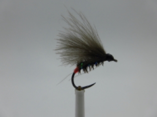 Size 12 F-Fly Black/Red Butt CDC Barbless