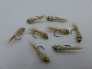 Size 12 Flash Back Cream Bead Head  Barbless