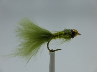 Size 14 Damsel Streamer Bead Head Olive