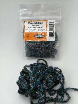 4 mm Synthetic Peacock Herl Blue