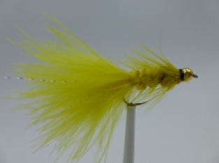 Size 10 Wooly Bugger Yellow Bead Head  Barbless