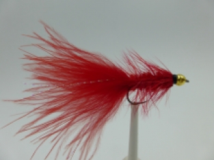 Size 10 Wooly Bugger Red Bead Head  Barbless