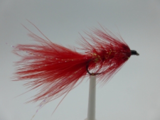 Size 10 Crystal Bugger Red Barbless