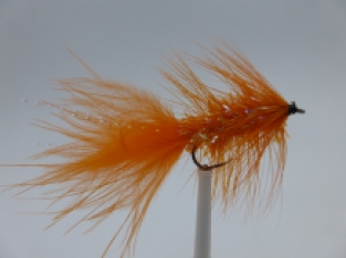 Size 10 Crystal Bugger Orange Barbless