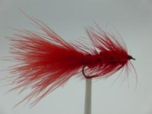 Size 10 Wooly Bugger Red Barbless