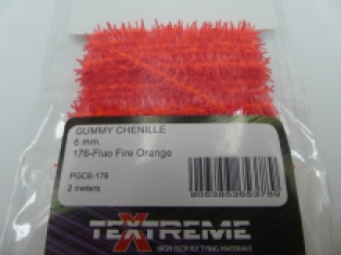 Gummy Chenille 6 mm - 176 Fluo Fire Orange