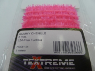 Gummy Chenille 6 mm - 124 Fluo Fuchsia