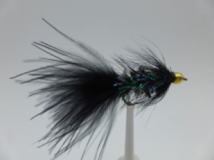 Size 10 Crystal Bugger Black Bead Head  Barbless