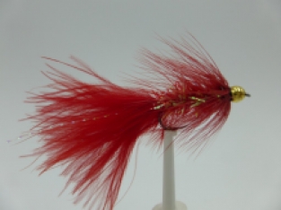 Size 10 Crystal Bugger Red Bead Head  Barbless