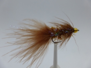 Size 10 Crystal Bugger Brown Bead Head  Barbless