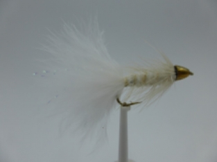 Size 8 Conehead Wooly bugger White