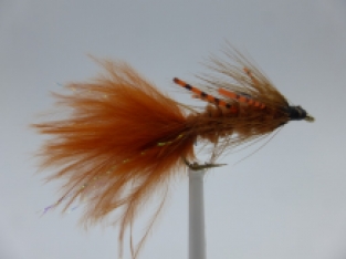 Size 10 Wooly Bugger Brown Rubber Legs