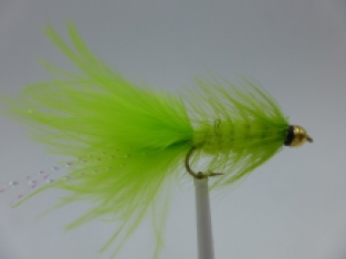Size 10 Wooly Bugger Chartreuse Bead head