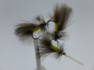 Size 16 High Rider Sedge Yellow CDC Barbless