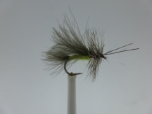 Size 12 High Rider Sedge Chartreuse CDC Barbless