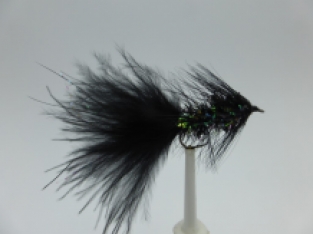 Size 10 Crystal Bugger Black Barbless