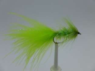 Size 10 Crystal Bugger Chartreuse Barbless
