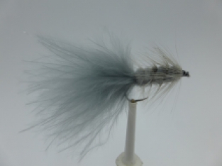 Size 10 Wooly Bugger Grey  Barbless