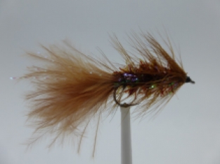 Size 10 Crystal Bugger Brown Barbless