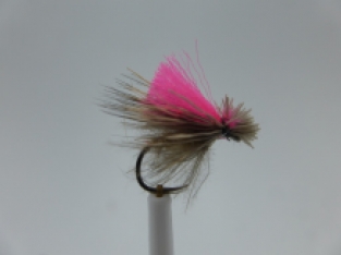 Size 12 Tactical High Vis. Pink Caddis Cdc Barbless