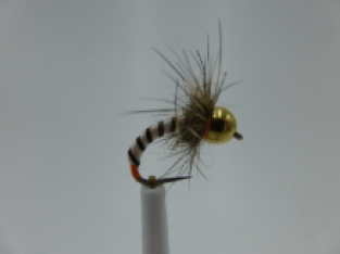 Size 12 Tungsten Quill Grayling Orange Butt Barbless