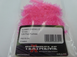 Gummy Chenille 15 mm - 124 Fluo Fuchsia