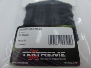 Textreme Round Chenille 3 mm - 20 Black