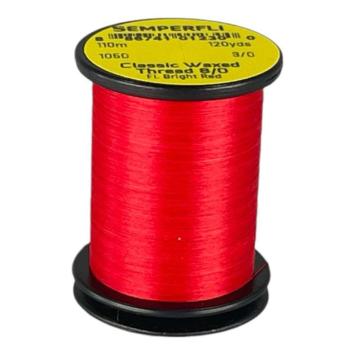 Classic Waxed Thread 8/0 Fl. Brigfht Red