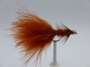 Size 10 Wooly Bugger Brown Bead Head  Barbless
