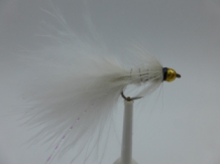 Size 10 Wooly Bugger White Bead Head  Barbless