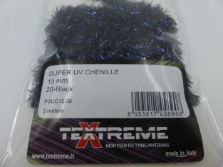 Super UV  Blob Ice Chenille 15 mm - 20 Black