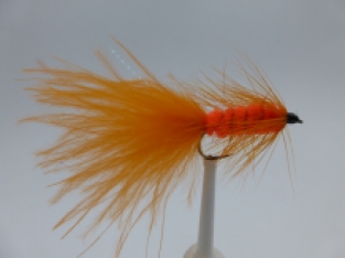 Size 10 Wooly Bugger Orange Barbless